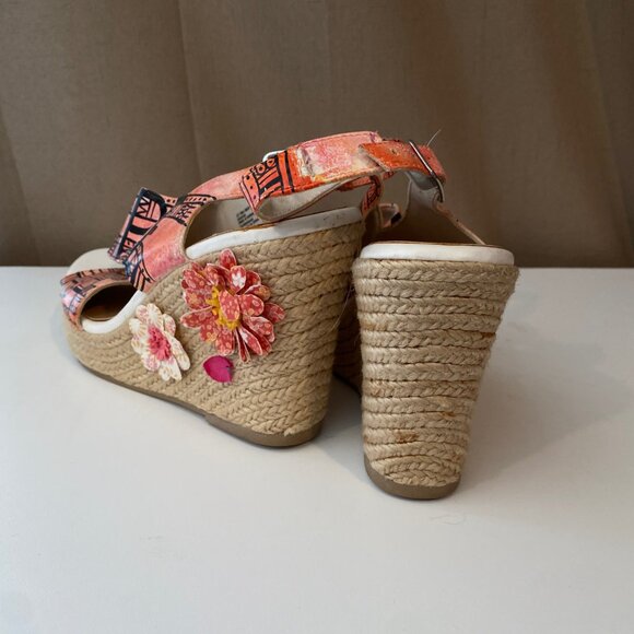 American Eagle Y2K Hope & Love Wedge Sandals Size 8‎ Boho Artsy - Picture 7 of 7